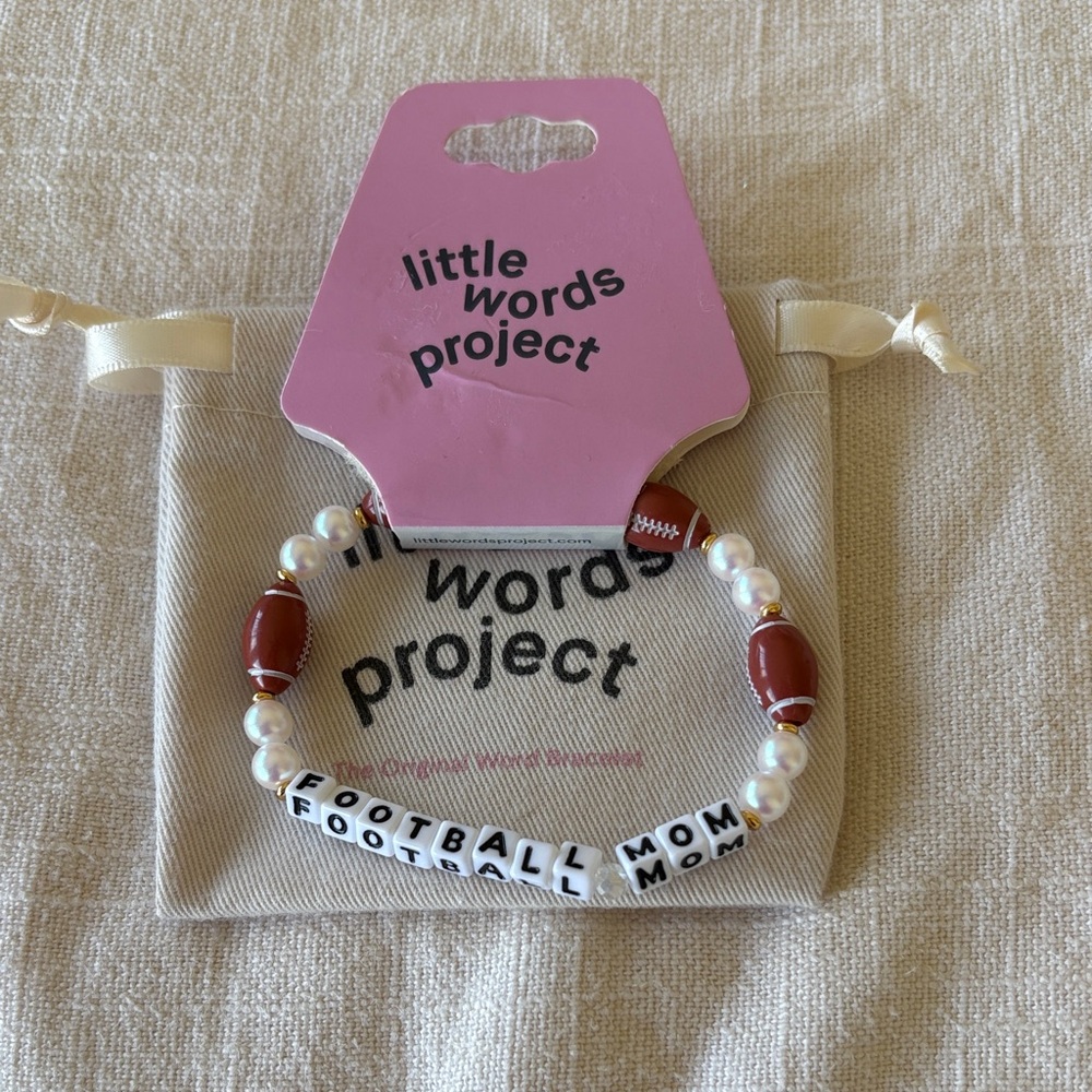 Little Words Project 'Football Mom' Pearl & Brown Bead Kids Bracelet